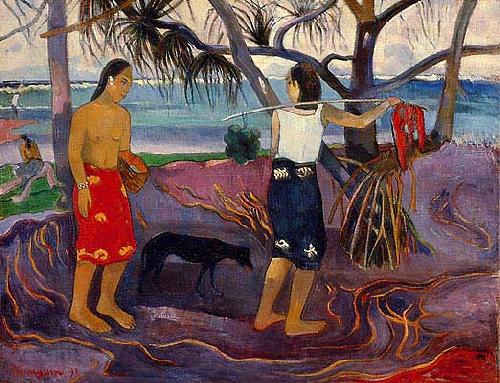Paul Gauguin Under the Pandanus II Norge oil painting art